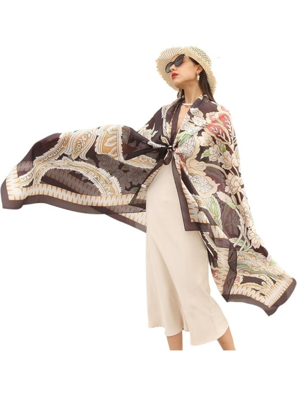 Luxurious 100% Mulberry Silk Pashmina Shawl Wrap for Women, 90"x43" Elegant